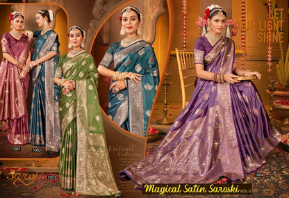 Magical Satin Saroski Vol 3 Saroj Silk Sarees Wholesaler Gujarat