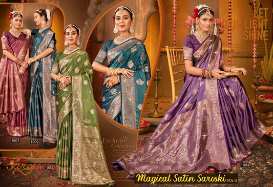 Magical Satin Saroski Vol 3 Saroj Silk Sarees Wholesaler Gujarat
