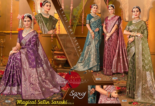 Magical Satin Saroski Vol 4 Saroj Silk Sarees Wholesale