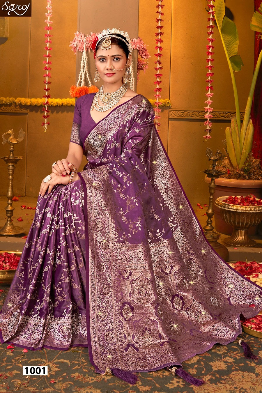 Magical Satin Saroski Vol 4 Saroj Silk Sarees Wholesale