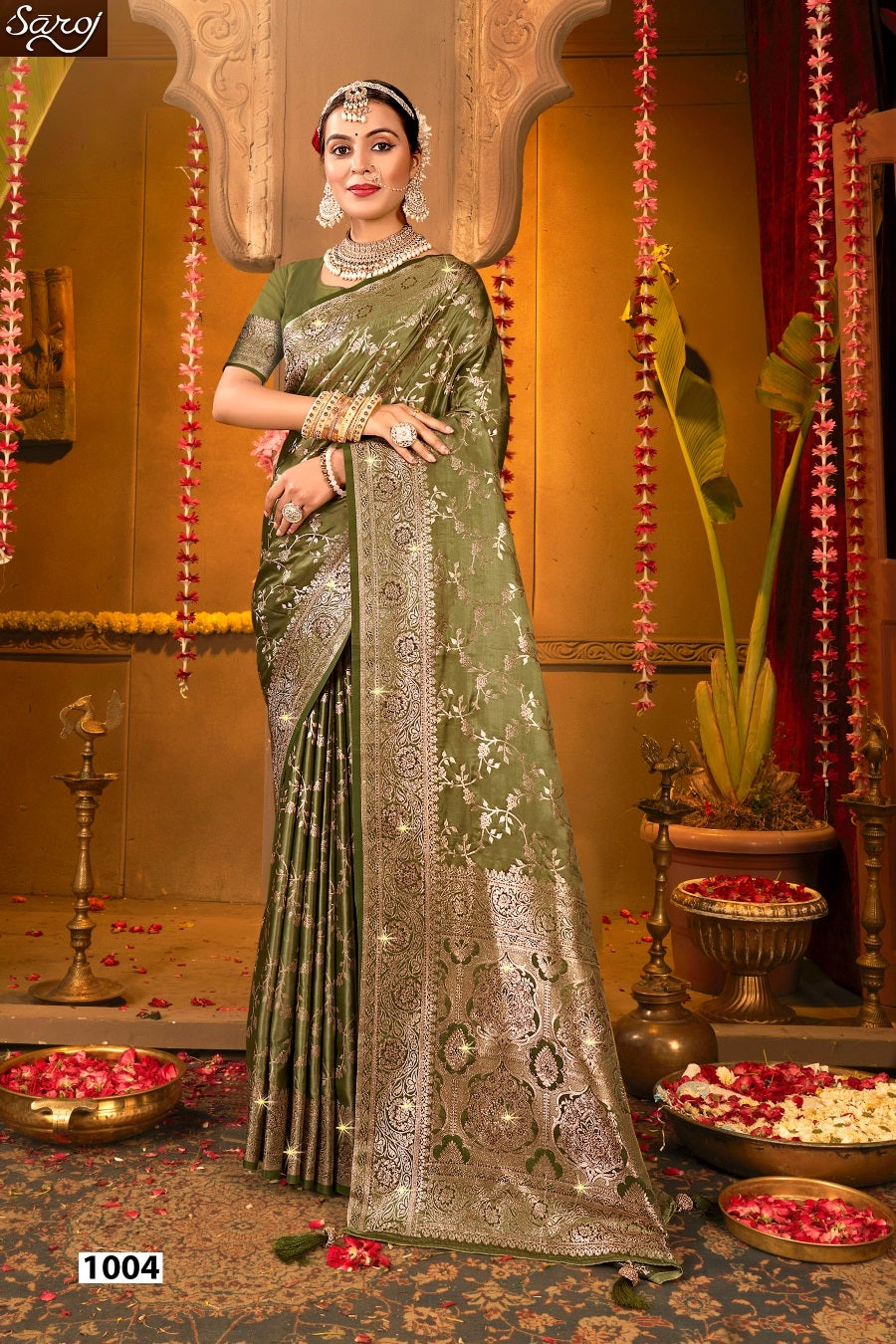 Magical Satin Saroski Vol 4 Saroj Silk Sarees Wholesale