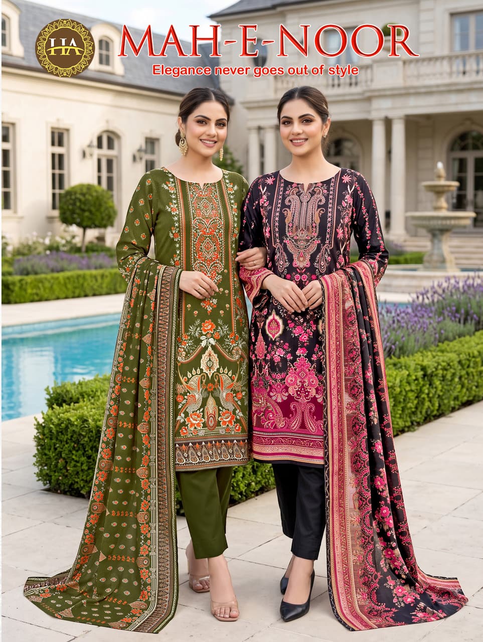 Mah E Noor Harshit Fashion Viscose Reyon Karachi Salwar Suits Manufacturer Ahmedabad