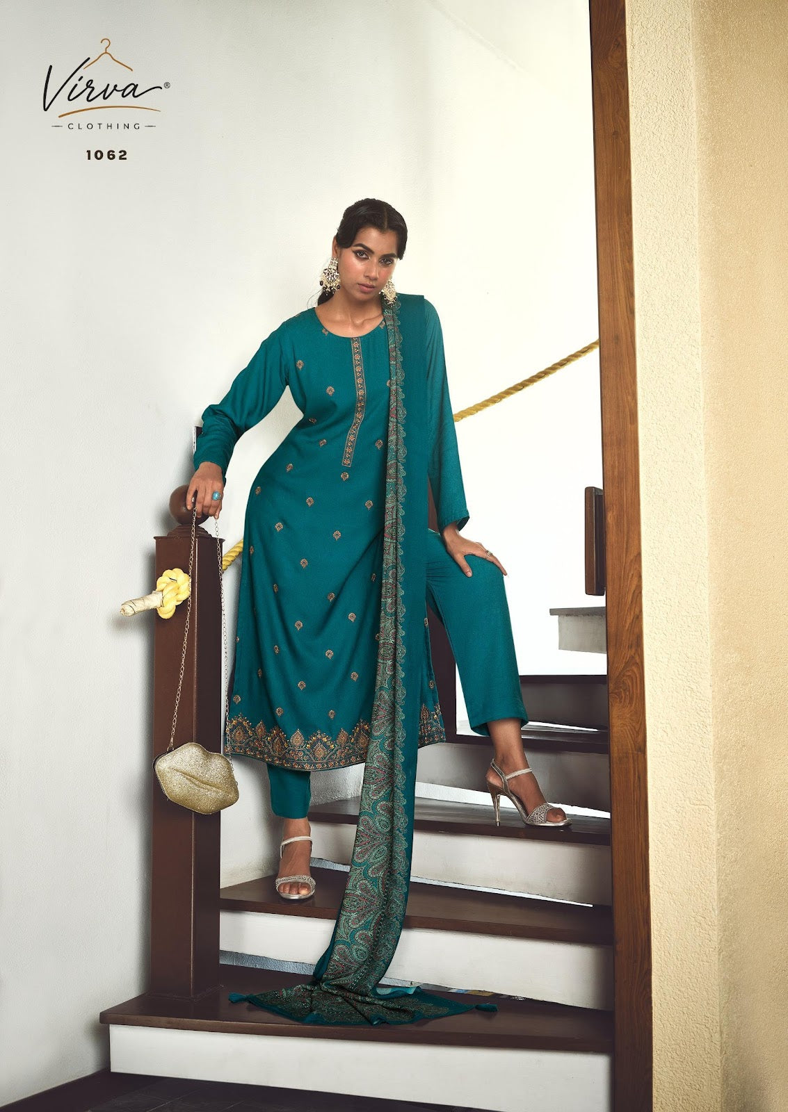 Mah E Noor Virva Viscose Pashmina Suits Exporter Gujarat