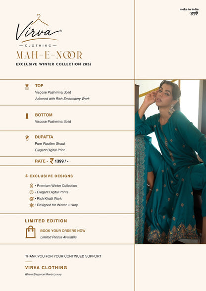 Mah E Noor Virva Viscose Pashmina Suits Exporter Gujarat