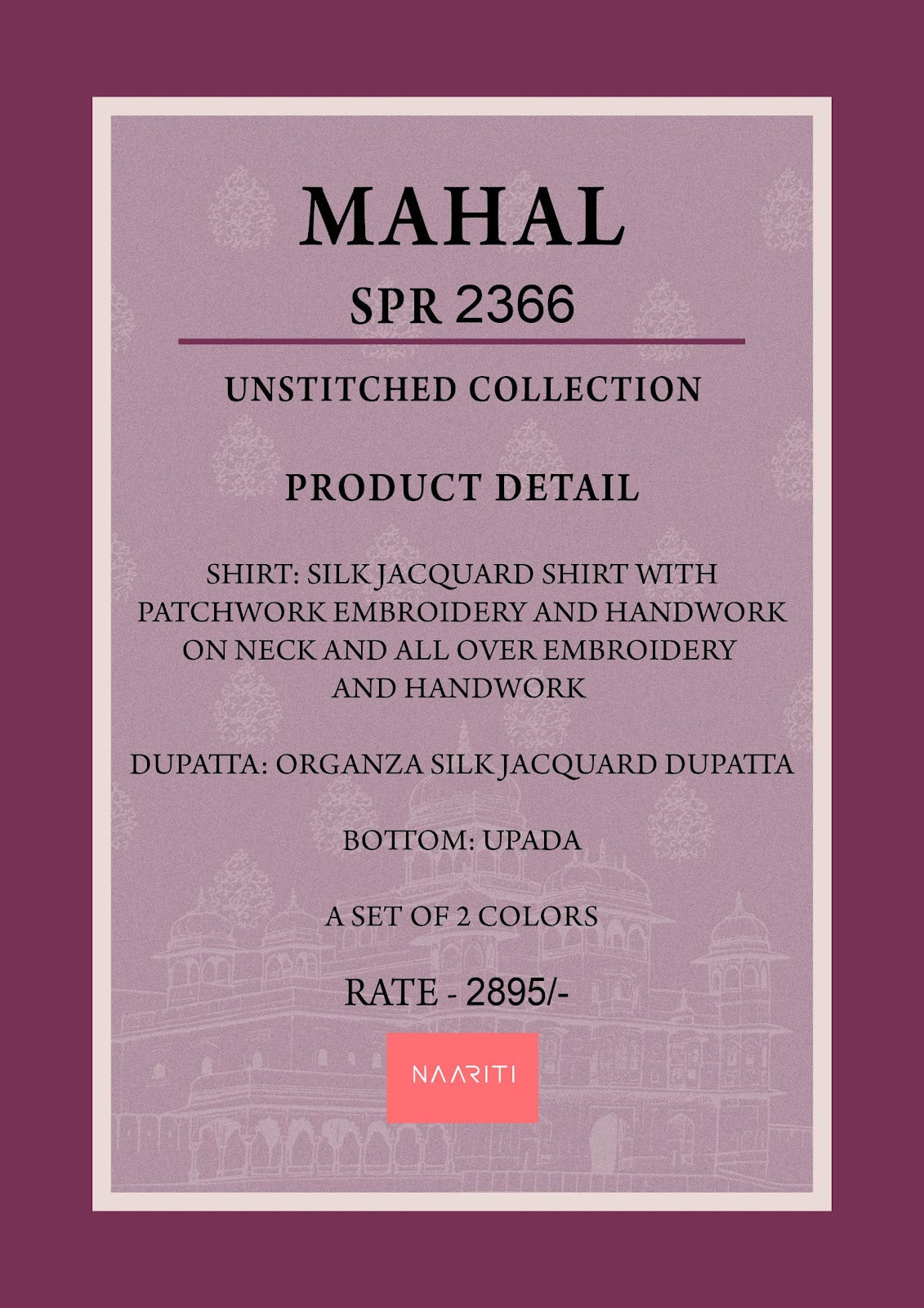 Mahal Naariti Silk Pant Style Suits Wholesaler