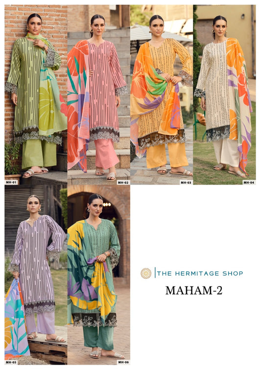 Maham Edition 2 The Hermitage Shop Jam Satin Karachi Salwar Suits Exporter Gujarat
