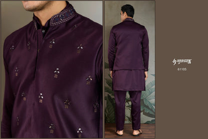 Maharaja Mode With Koti Shubhvastra Silk Mens Kurta Pajama Exporter Gujarat