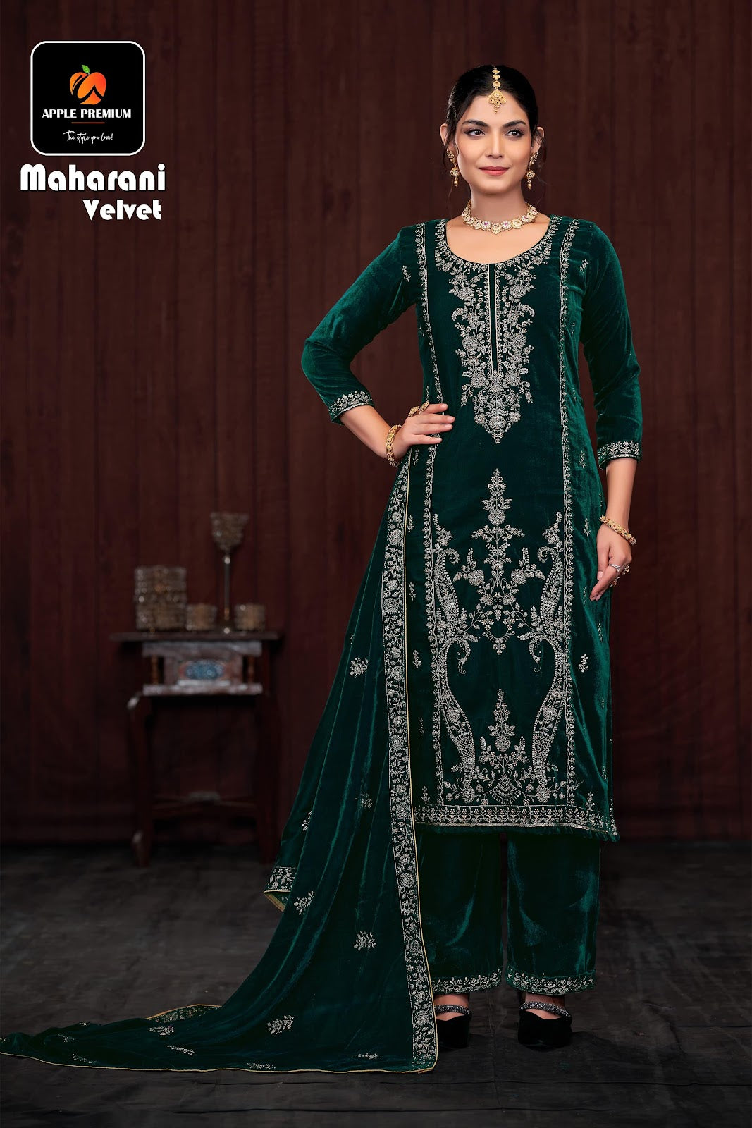 Maharani Apple Velvet Suits Wholesale Price