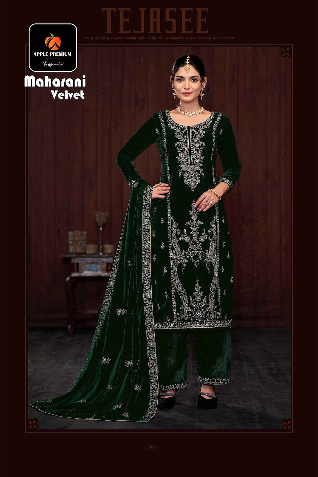 Maharani Apple Velvet Suits Wholesale Price