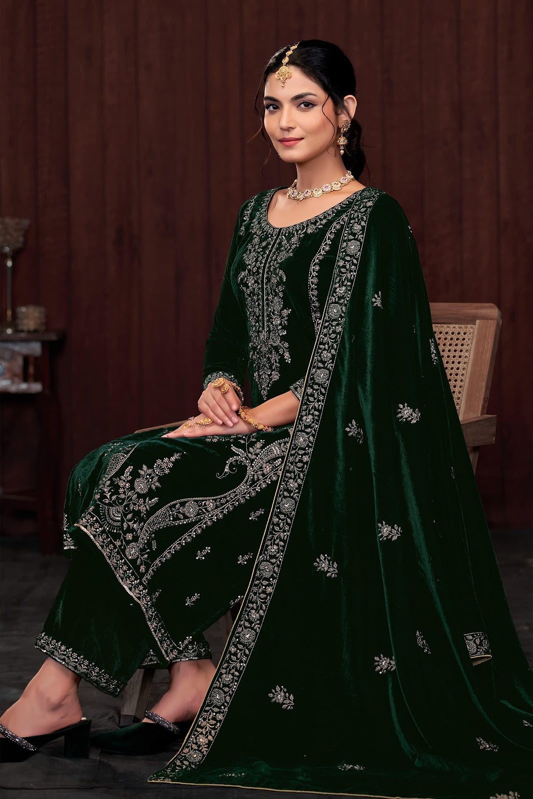 Maharani Apple Velvet Suits Wholesale Price