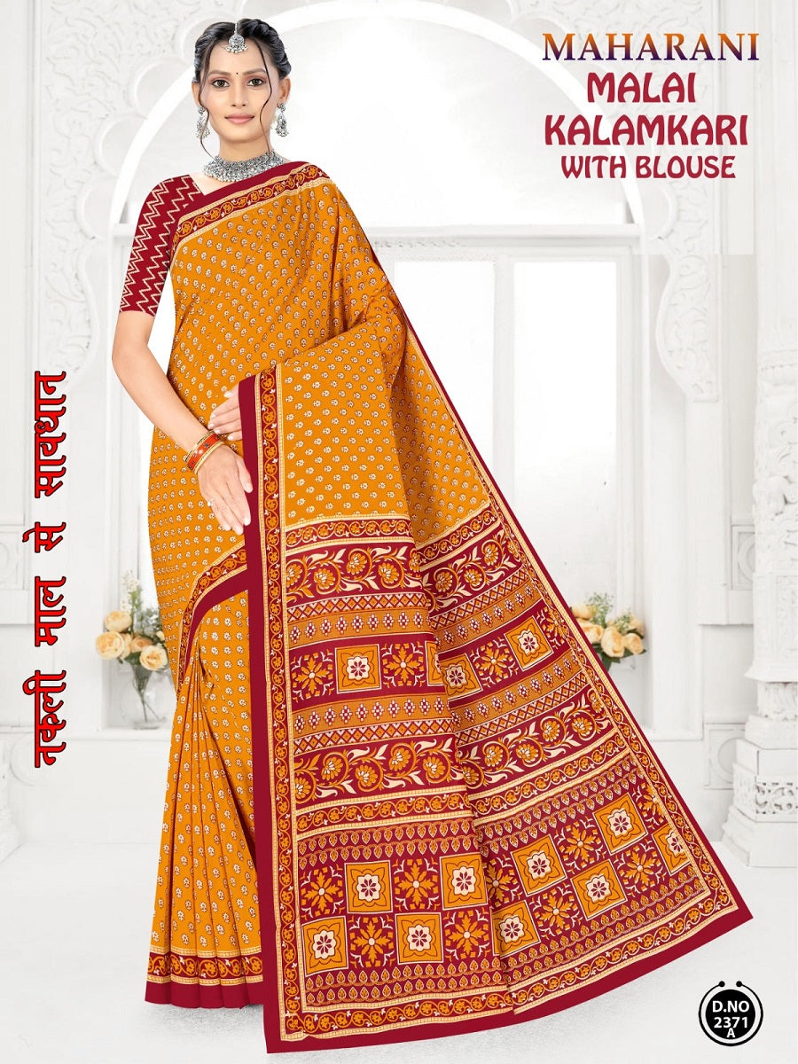 Maharani Malai Kalamkari Maan Cotton Sarees Wholesaler Ahmedabad