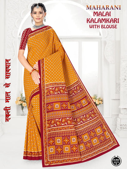 Maharani Malai Kalamkari Maan Cotton Sarees Wholesaler Ahmedabad