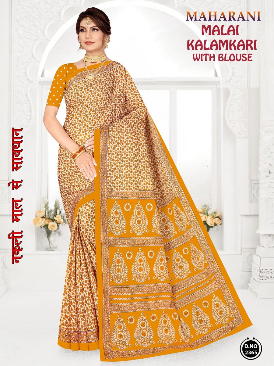 Maharani Malai Kalamkari Maan Cotton Sarees Wholesaler Ahmedabad