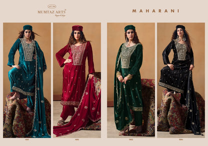Maharani Mumtaz Arts Crush Velvet Suits Manufacturer India