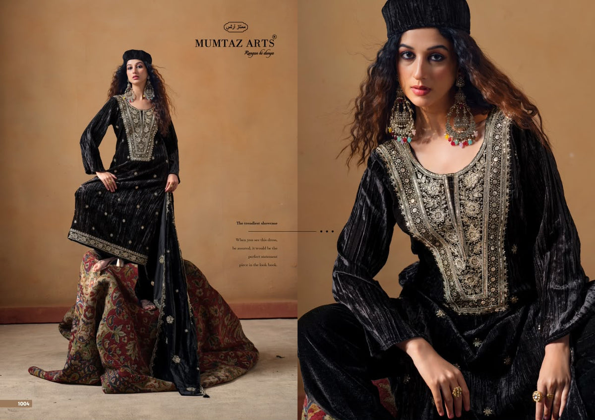 Maharani Mumtaz Arts Crush Velvet Suits Manufacturer India