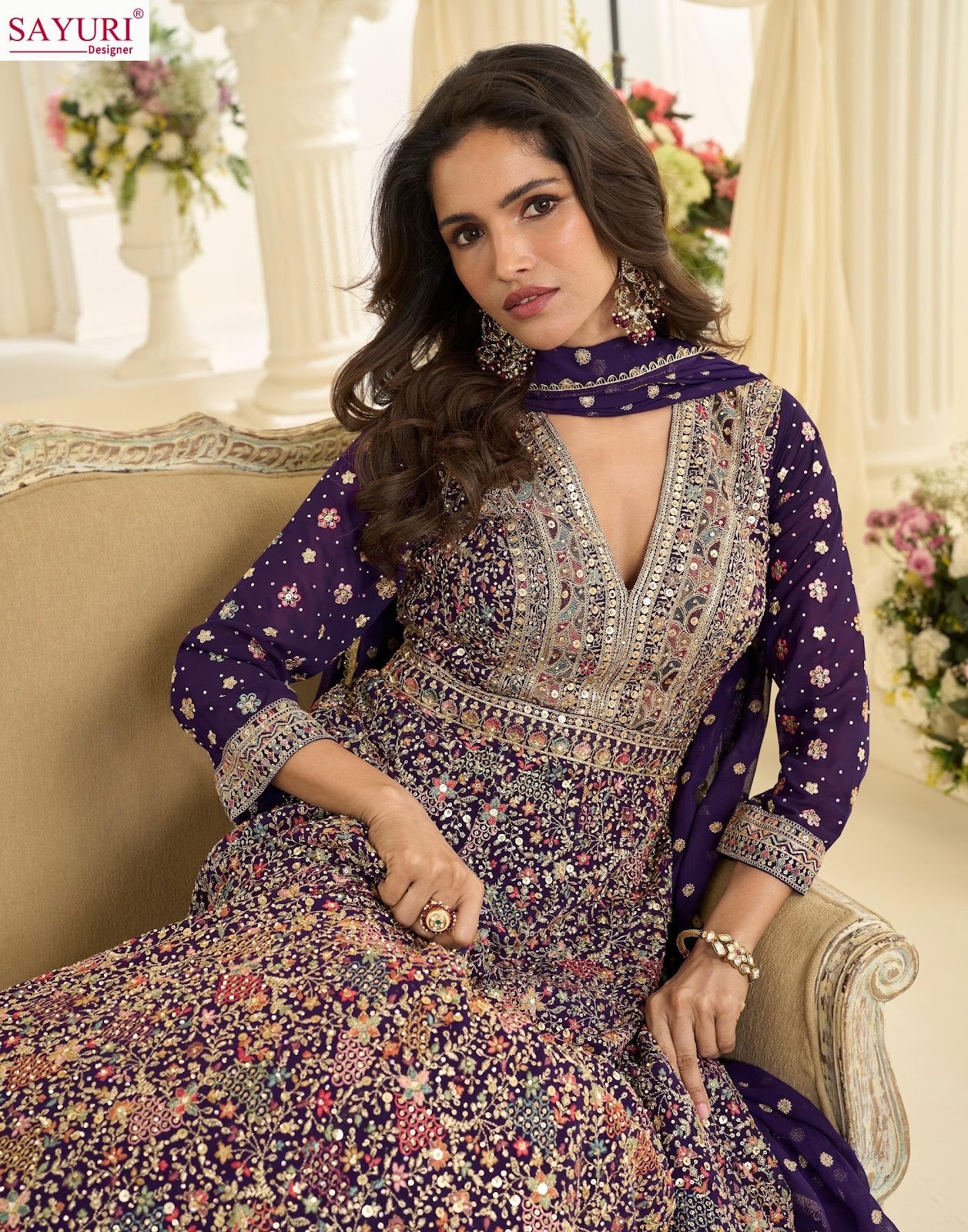 Maharani Sayuri Georgette Gown Dupatta Set Exporter Gujarat