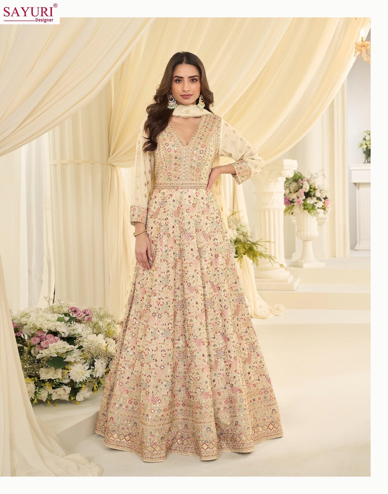 Maharani Sayuri Georgette Gown Dupatta Set Exporter Gujarat