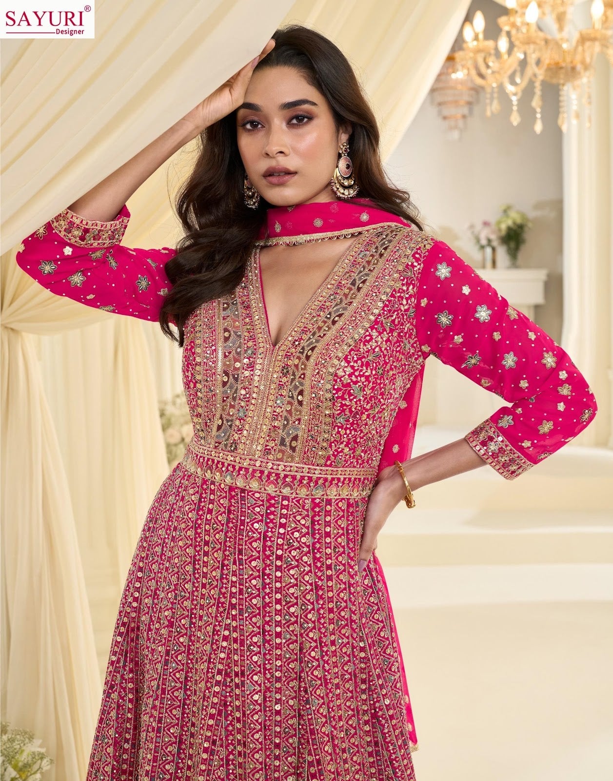 Maharani Sayuri Georgette Gown Dupatta Set Exporter Gujarat