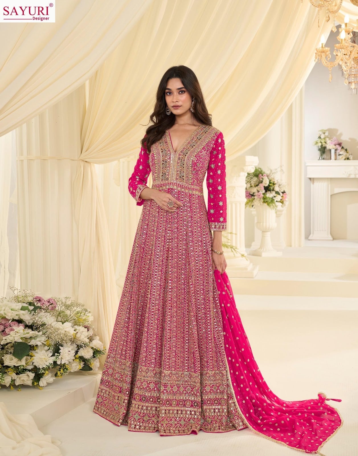 Maharani Sayuri Georgette Gown Dupatta Set Exporter Gujarat