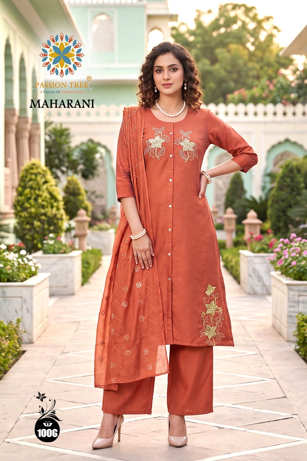Maharani Vol 1 Passion Tree Roman Silk Readymade Plazzo Style Suits Manufacturer