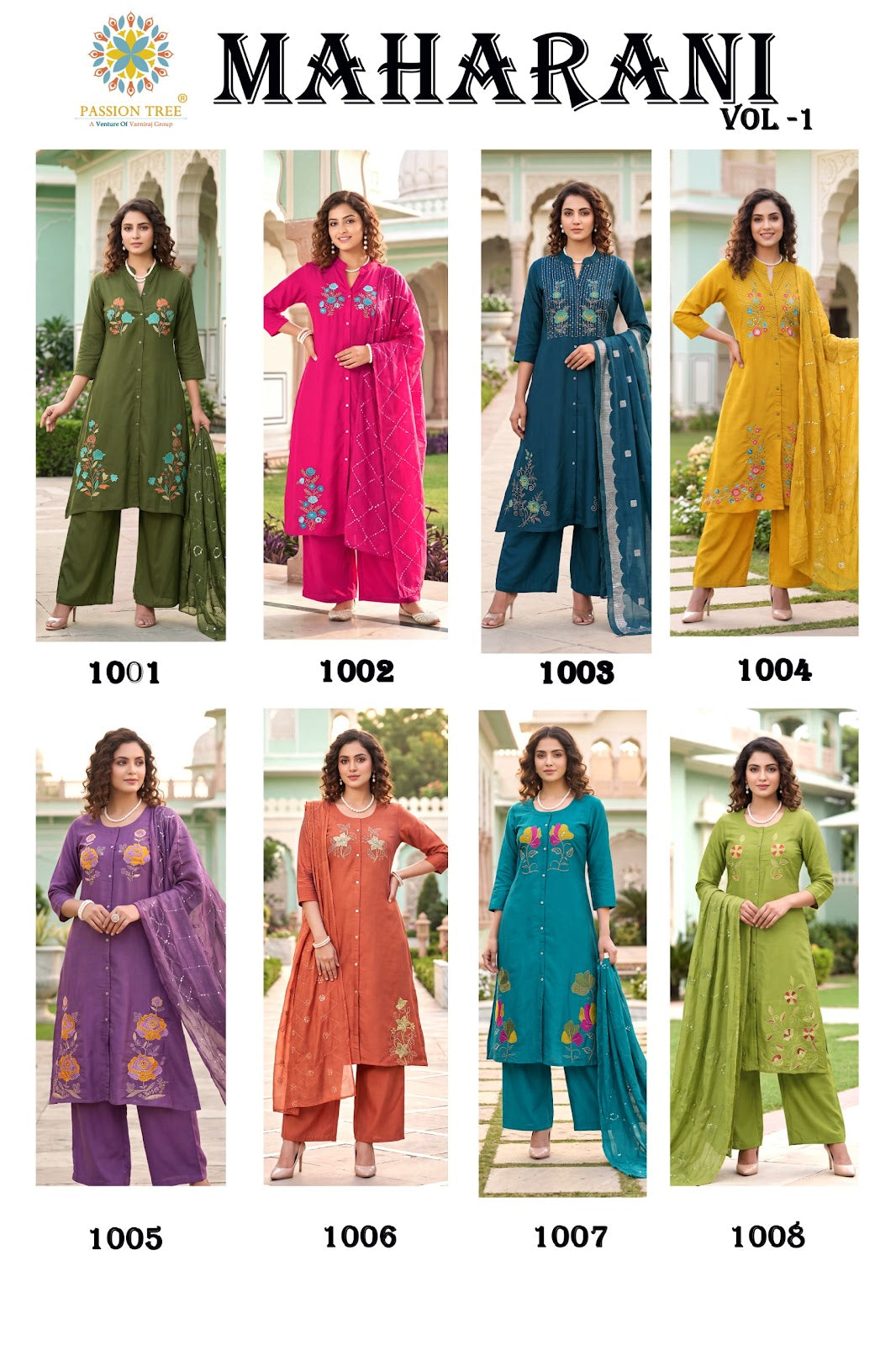 Maharani Vol 1 Passion Tree Roman Silk Readymade Plazzo Style Suits Manufacturer