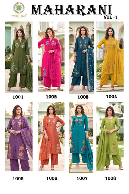 Maharani Vol 1 Passion Tree Roman Silk Readymade Plazzo Style Suits Manufacturer