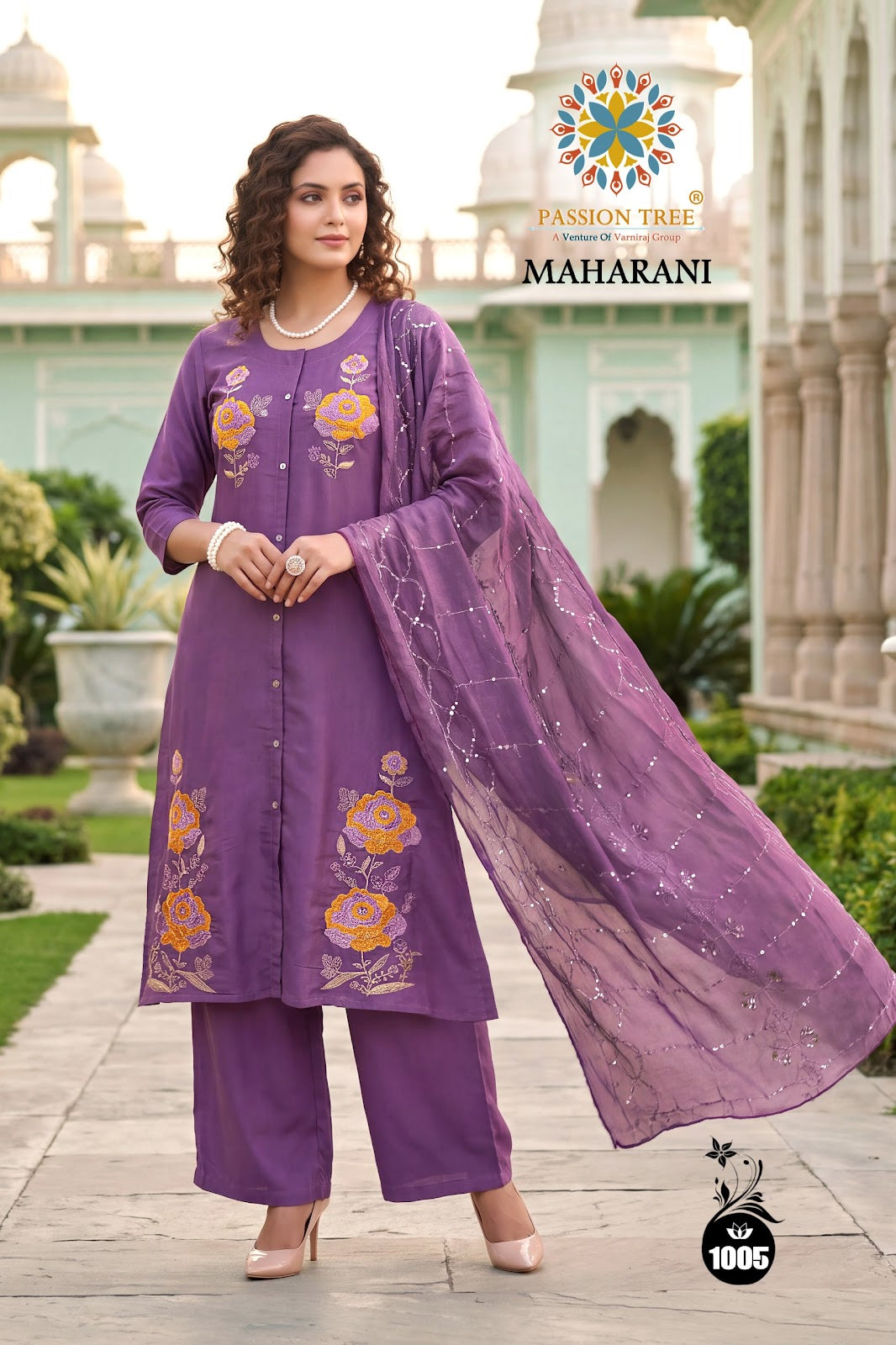 Maharani Vol 1 Passion Tree Roman Silk Readymade Plazzo Style Suits Manufacturer