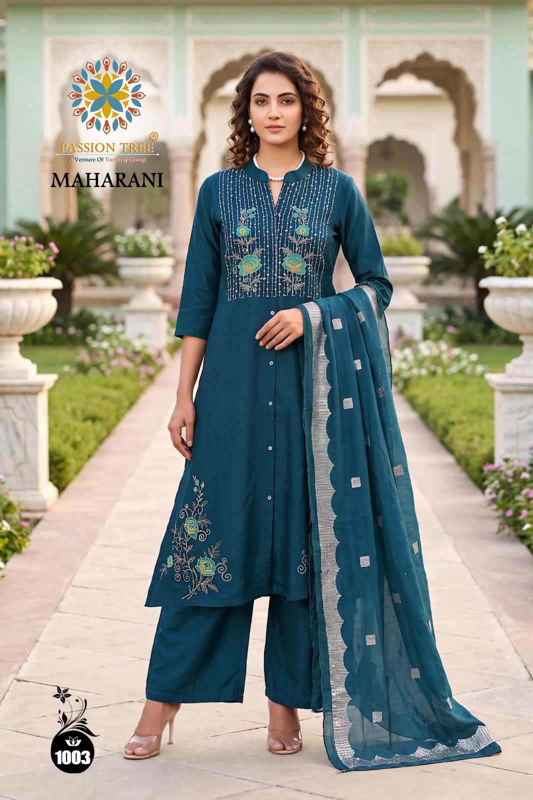 Maharani Vol 1 Passion Tree Roman Silk Readymade Plazzo Style Suits Manufacturer