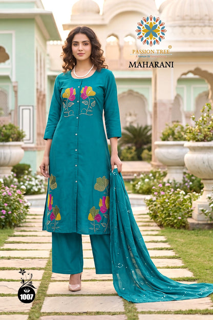 Maharani Vol 1 Passion Tree Roman Silk Readymade Plazzo Style Suits Manufacturer