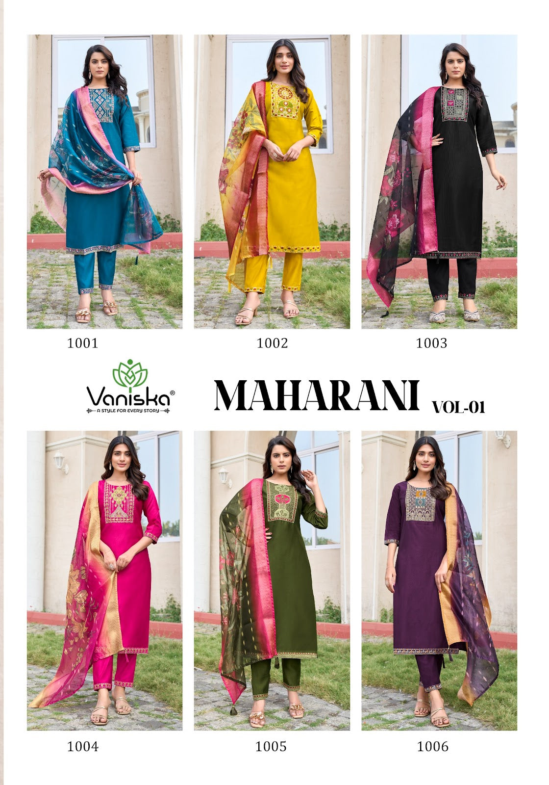 Maharani Vol 1 Vaniska Gadwal Silk Readymade Pant Style Suits Wholesaler Gujarat