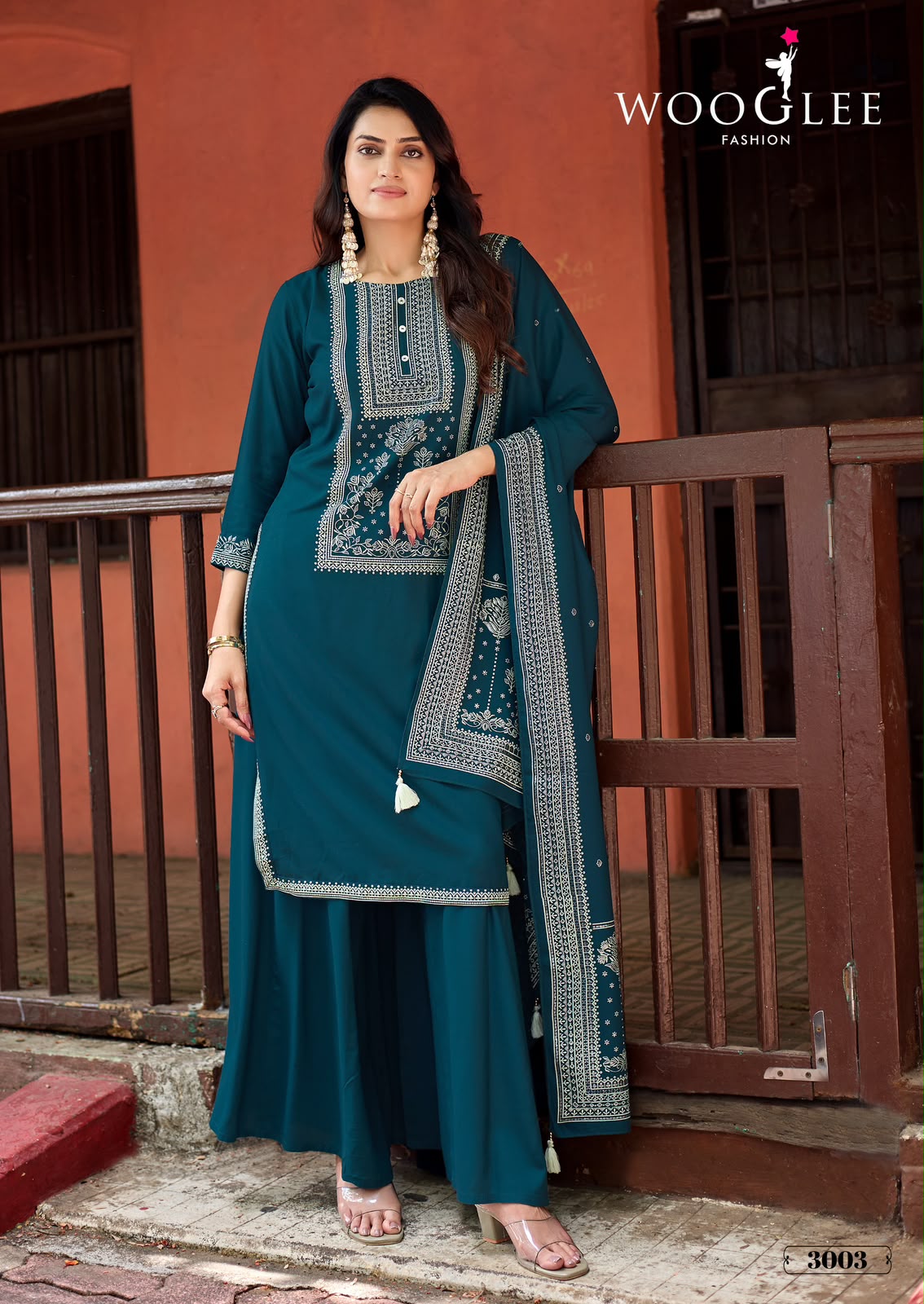 Maharani Wooglee Heavy Reyon Readymade Plazzo Style Suits Supplier Gujarat