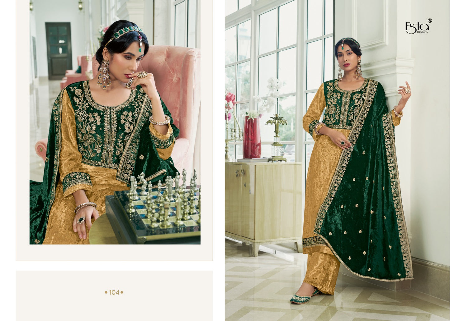 Maheen Esta Designs Viscose Velvet Suits Wholesale