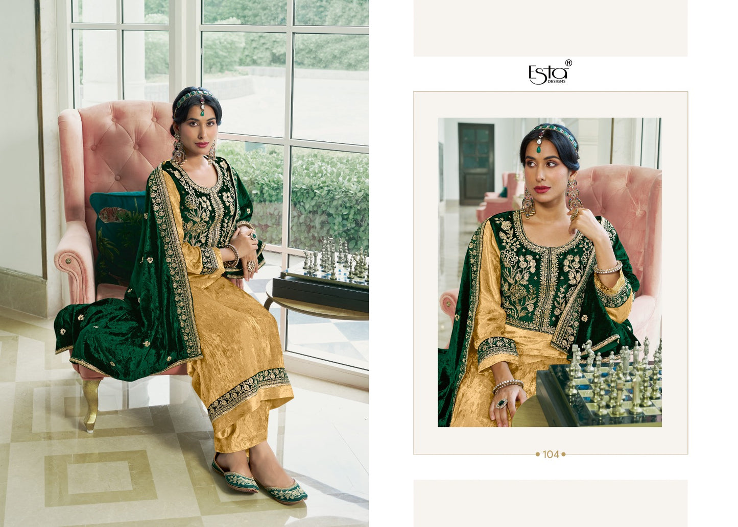 Maheen Esta Designs Viscose Velvet Suits Wholesale