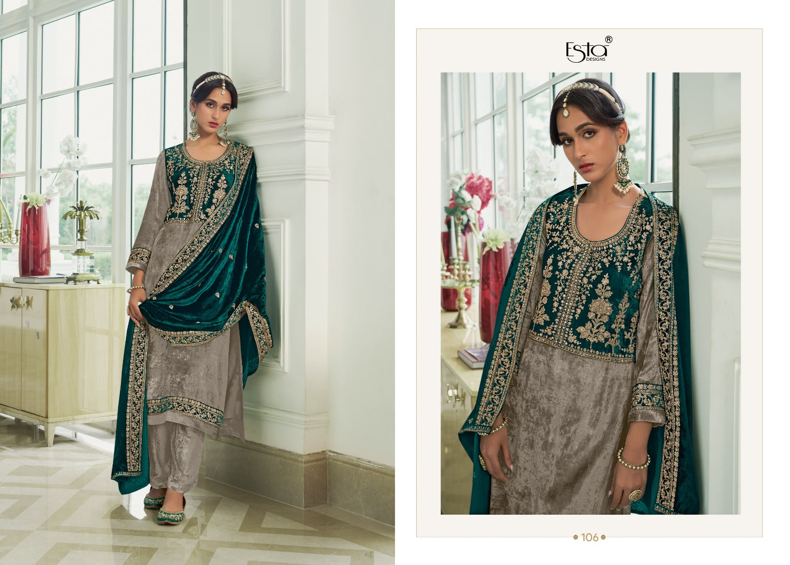 Maheen Esta Designs Viscose Velvet Suits Wholesale