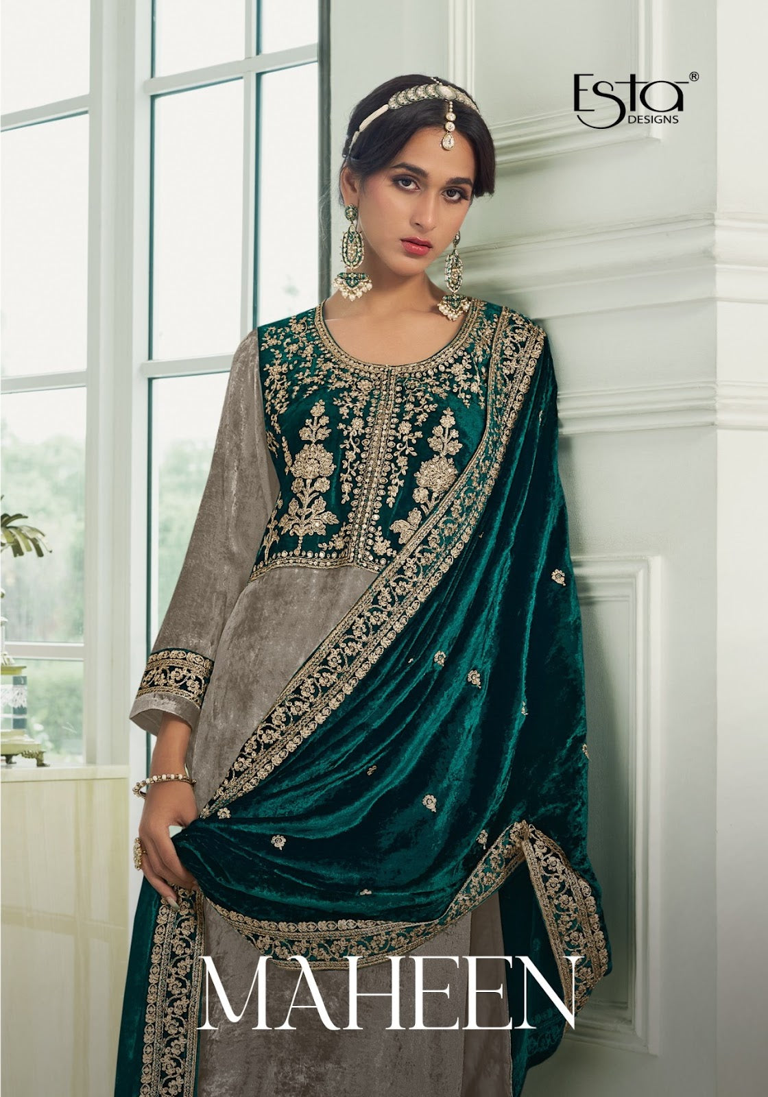 Maheen Esta Designs Viscose Velvet Suits Wholesale