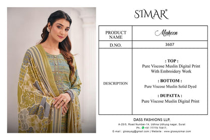 Maheen Simar Viscose Muslin Pant Style Suits Supplier