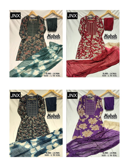 Mahek 2412 Jnx Berlin Readymade Pant Style Suits Exporter India