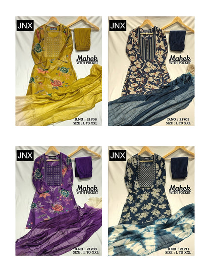 Mahek 2412 Jnx Berlin Readymade Pant Style Suits Exporter India