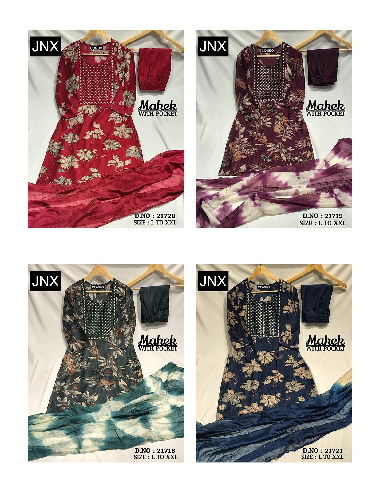 Mahek 2412 Jnx Berlin Readymade Pant Style Suits Exporter India