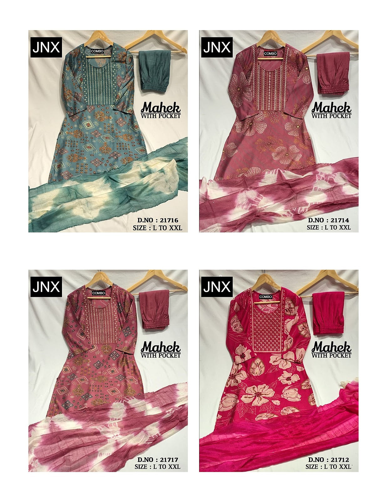 Mahek 2412 Jnx Berlin Readymade Pant Style Suits Exporter India