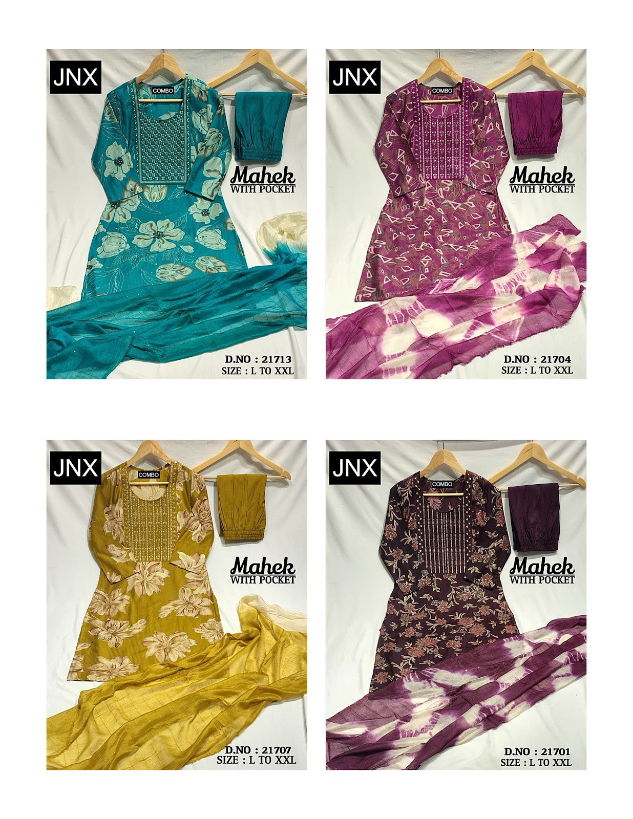 Mahek 2412 Jnx Berlin Readymade Pant Style Suits Exporter India