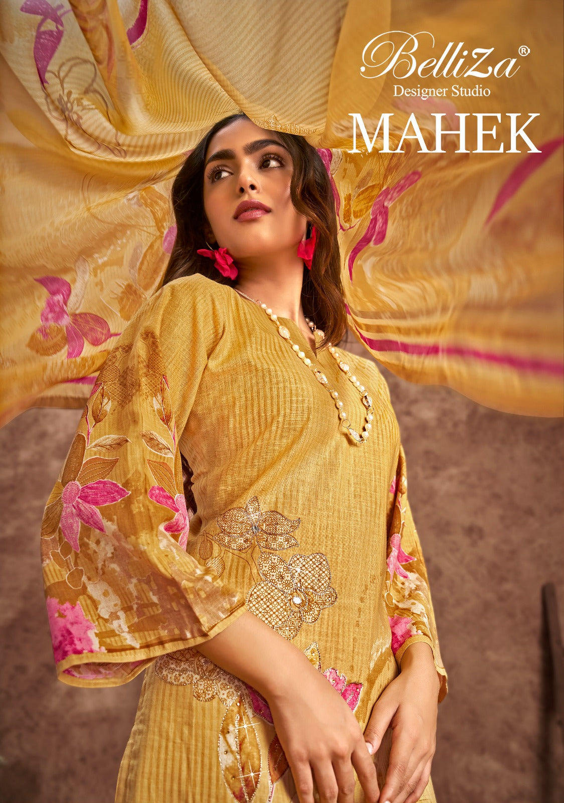 Mahek Belliza Designer Studio Cotton Linen Karachi Salwar Suits Wholesaler India