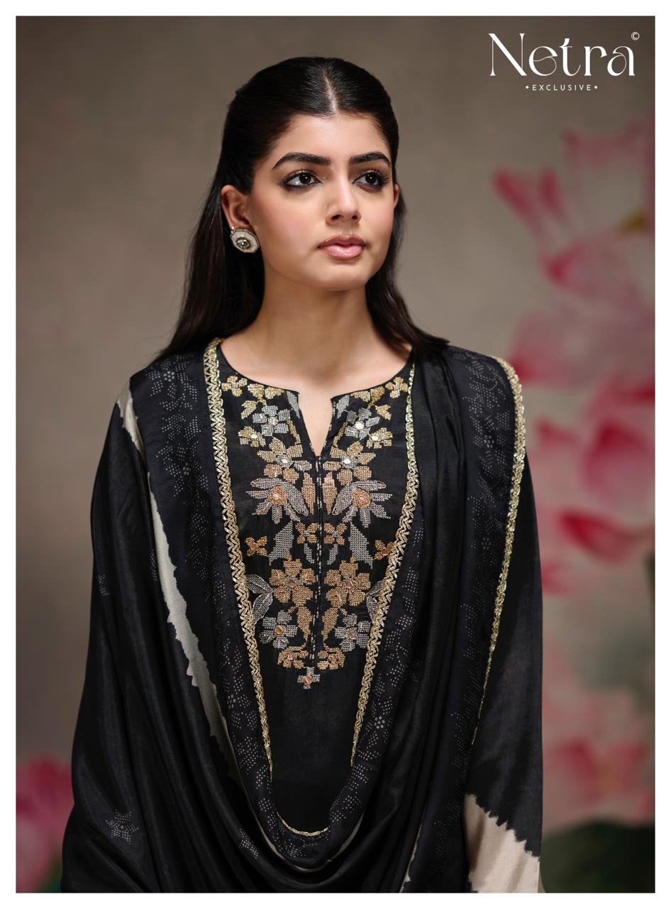 Mahek Netra Bemberg Muslin Pant Style Suits Wholesale Rate