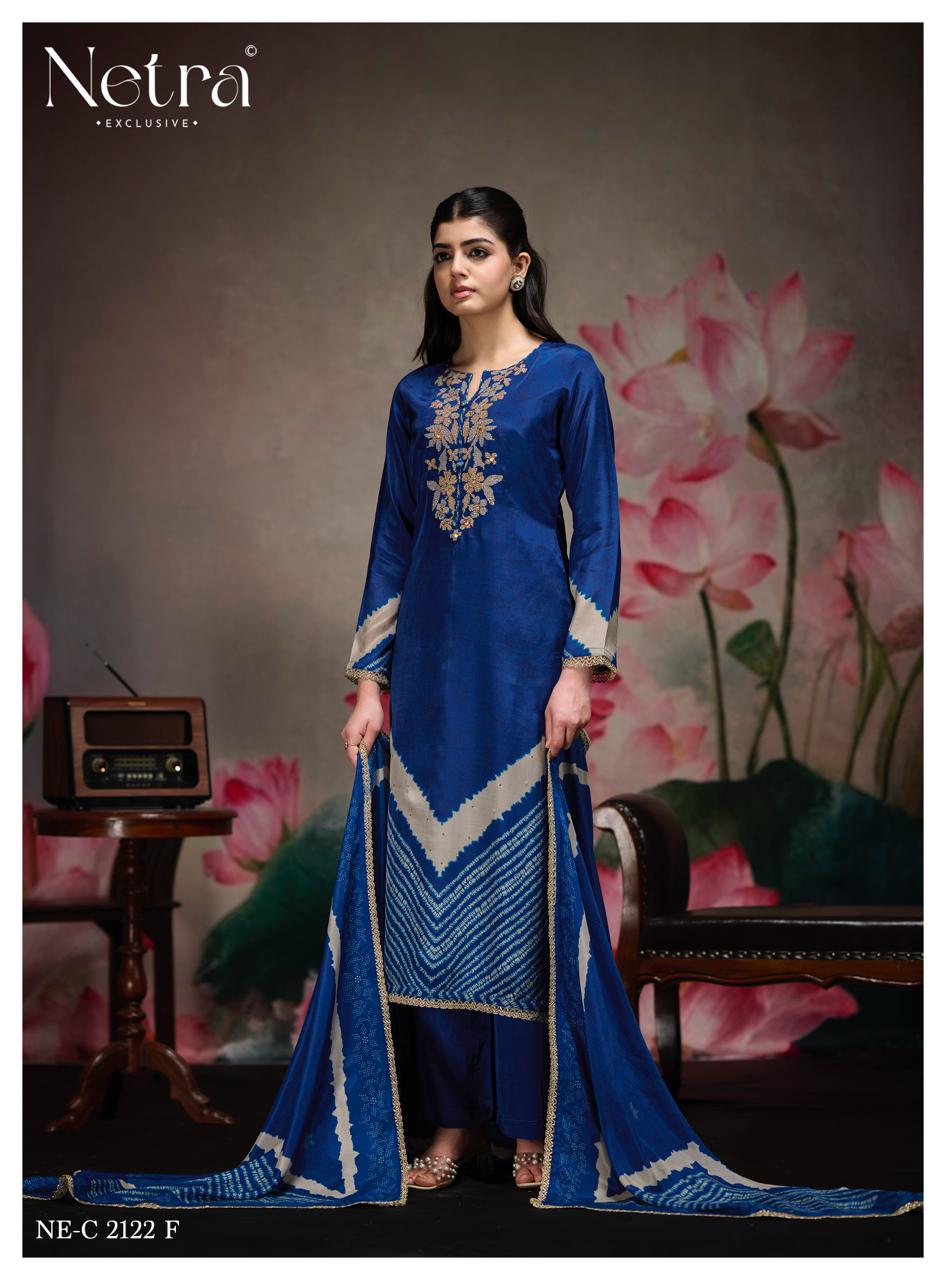 Mahek Netra Bemberg Muslin Pant Style Suits Wholesale Rate