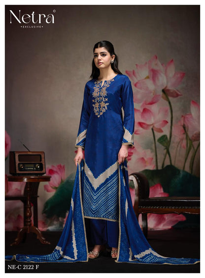 Mahek Netra Bemberg Muslin Pant Style Suits Wholesale Rate