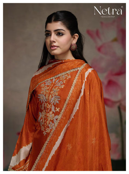 Mahek Netra Bemberg Muslin Pant Style Suits Wholesale Rate