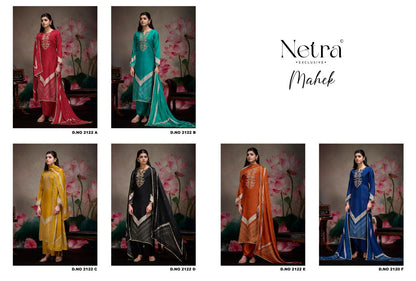 Mahek Netra Bemberg Muslin Pant Style Suits Wholesale Rate