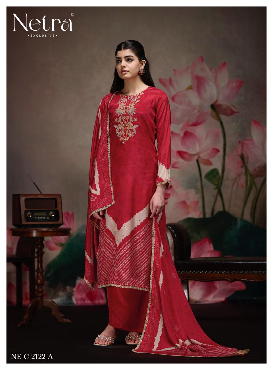 Mahek Netra Bemberg Muslin Pant Style Suits Wholesale Rate