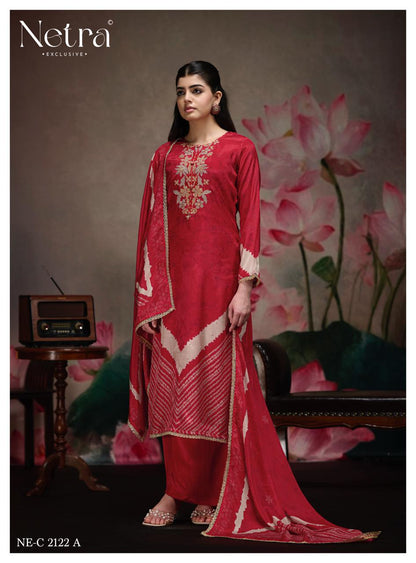 Mahek Netra Bemberg Muslin Pant Style Suits Wholesale Rate