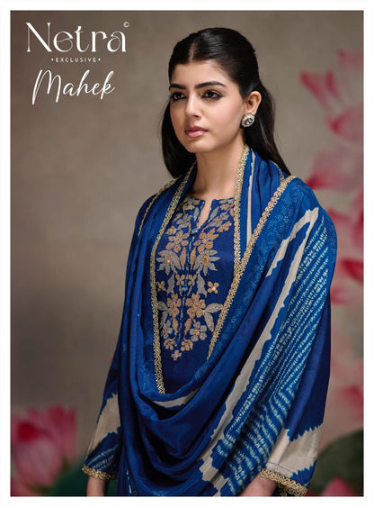 Mahek Netra Bemberg Muslin Pant Style Suits Wholesale Rate